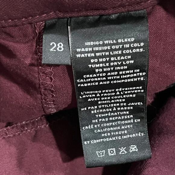 J Brand Natasha Super Skinny Velvet Jeans in Deep Mulberry Size 28 - Picture 14 of 15